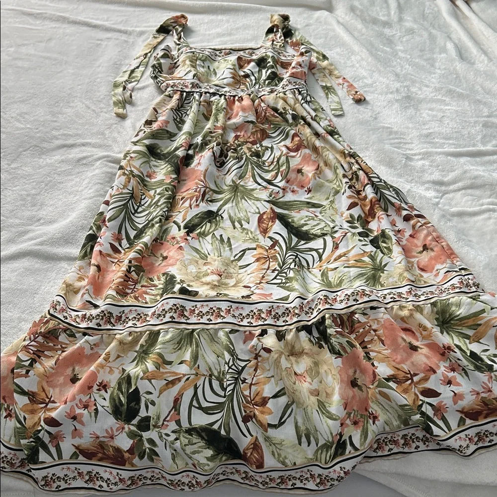 Joie Floral Green and Pink Maxi Dress - Picture 2 of 8